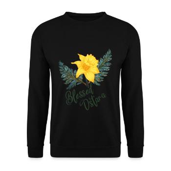 Bienheureuse Ostara Fleur Printemps Nature - Sweat-shirt Unisexe - noir - Devant - Alina (178cm) & Michal (187cm)