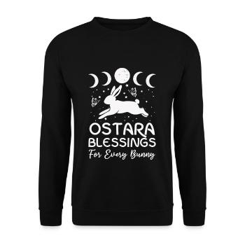 Ostara Blessings for Every Bunny Moon Phases - Unisex Sweatshirt - black - Front - Alina (178cm) & Michal (187cm)