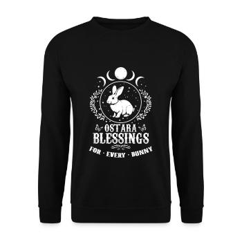 Ostara blessing for every rabbit - Unisex Sweatshirt - black - Front - Alina (178cm) & Michal (187cm)