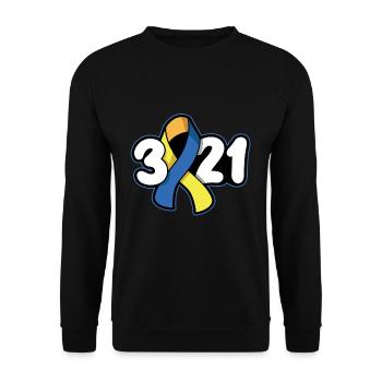 Syndrome de Down 3 21 Soutien Sensibilisation - Sweat-shirt Unisexe - noir - Devant - Alina (178cm) & Michal (187cm)