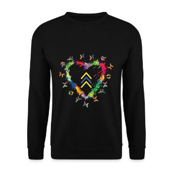 Colorful Socks Heart Down Syndrome Icon - Unisex Sweatshirt - black - Front - Alina (178cm) & Michal (187cm)
