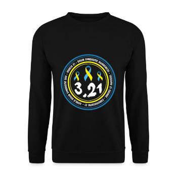 3.21 Journée mondiale de sensibilisation à la trisomie 21 en mars - Sweat-shirt Unisexe - noir - Devant - Alina (178cm) & Michal (187cm)