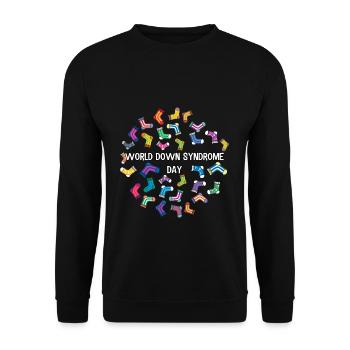 World Down Syndrome Tag Colorful Socks Pattern Design - Unisex Sweatshirt - black - Front - Alina (178cm) & Michal (187cm)