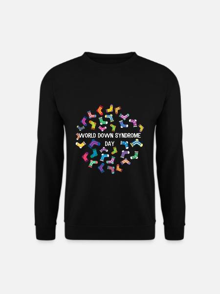 Welt Down Syndrom Tag Bunte Socken Muster Design - Unisex Pullover - Schwarz