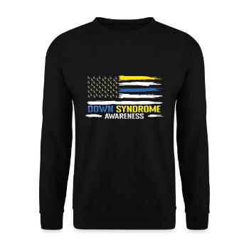 Conception du drapeau de sensibilisation au syndrome de Down - Sweat-shirt Unisexe - noir - Devant - Alina (178cm) & Michal (187cm)