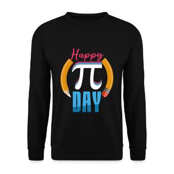 Happy Pi Tag Mathematik Spaß Pencil Design - Unisex Pullover - Schwarz - Vorne - Alina (178cm) & Michal (187cm)