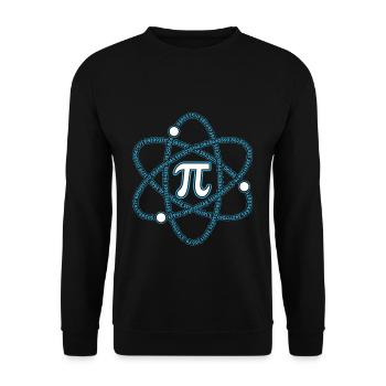 Pi Tag Atomare Zahlenkreise Design - Unisex Pullover - Schwarz - Vorne - Alina (178cm) & Michal (187cm)