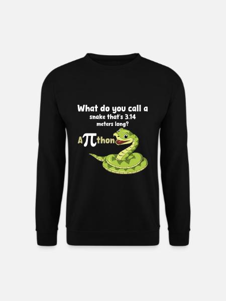 Pi-Tag Schlangenwitz Python Humor - Unisex Pullover - Schwarz