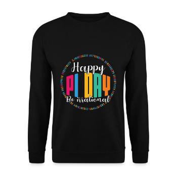 Happy Pi Day Sei Irrational Zahlenspiel - Unisex Pullover - Schwarz - Vorne - Alina (178cm) & Michal (187cm)