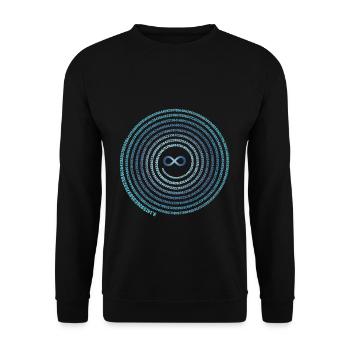 Infini Pi Day Spirale Motif Nombres - Sweat-shirt Unisexe - noir - Devant - Alina (178cm) & Michal (187cm)