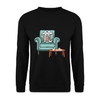 Gemütlicher Pi Tag Die Unendliche Geschichte - Unisex Pullover - Schwarz - Vorne - Alina (178cm) & Michal (187cm)