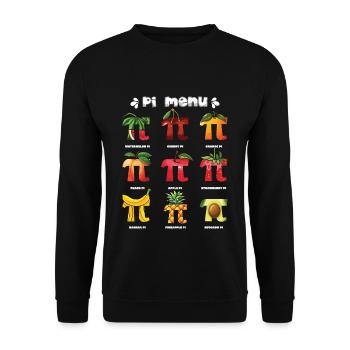 Pi Menü Fruchtfreunde Pi Day Spaß - Unisex Pullover - Schwarz - Vorne - Alina (178cm) & Michal (187cm)