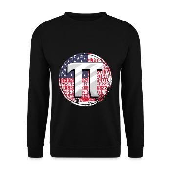 Numéros de balise Pi avec drapeau américain - Sweat-shirt Unisexe - noir - Devant - Alina (178cm) & Michal (187cm)