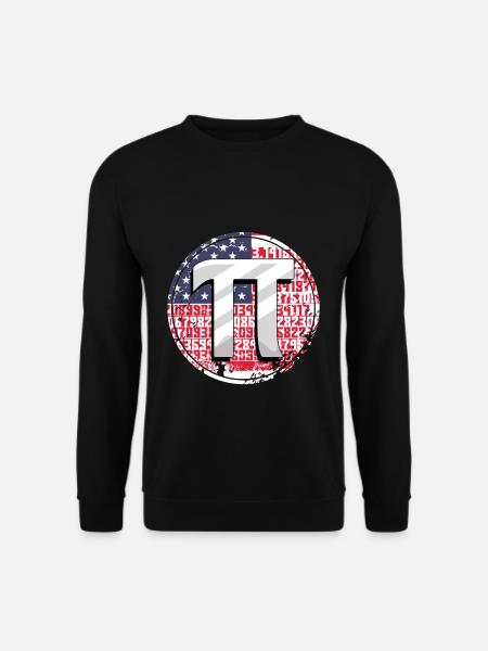 Pi Tag Zahlen mit Amerikanischer Flagge - Unisex Pullover - Schwarz