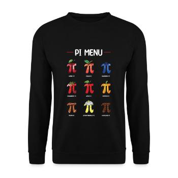 Pi Menu Fruits and Cakes Pi Day Fun - Unisex Sweatshirt - black - Front - Alina (178cm) & Michal (187cm)
