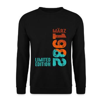 Légendaire depuis mars 1982 Cadeau d’anniversaire - Sweat-shirt Unisexe - noir - Devant - Alina (178cm) & Michal (187cm)