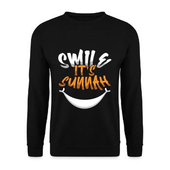 Smile It's Sunnah Eid Mubarak Joy - Unisex Sweatshirt - black - Front - Alina (178cm) & Michal (187cm)