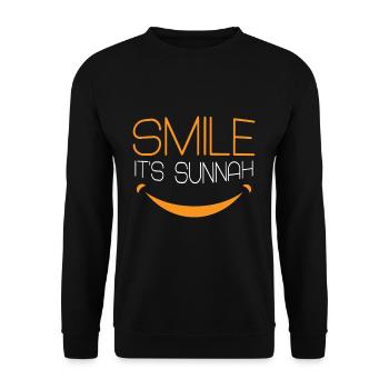 Aïd Moubarak Sourire C’est la joie de la Sunna - Sweat-shirt Unisexe - noir - Devant - Alina (178cm) & Michal (187cm)