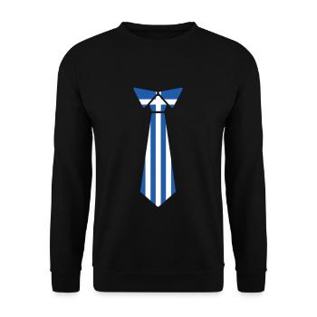 Greek Easter Tie Flag Pattern Design - Unisex Sweatshirt - black - Front - Alina (178cm) & Michal (187cm)