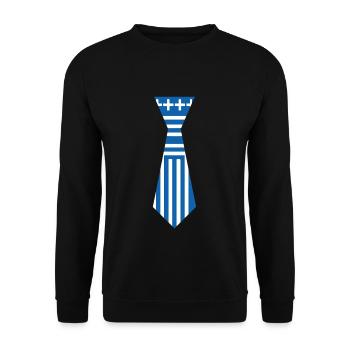 Tie Blue White Greek Easter - Unisex Sweatshirt - black - Front - Alina (178cm) & Michal (187cm)