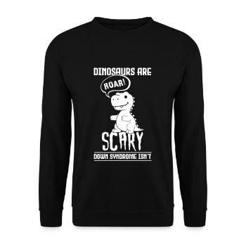 Dinosaurs are not creepy Down syndrome - Unisex Sweatshirt - black - Front - Alina (178cm) & Michal (187cm)