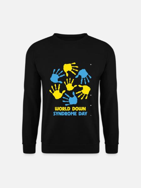 Welt Down Syndrom Tag Handabdrücke - Unisex Pullover - Schwarz