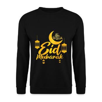 Eid Mubarak Solemn with lanterns - Unisex Sweatshirt - black - Front - Alina (178cm) & Michal (187cm)