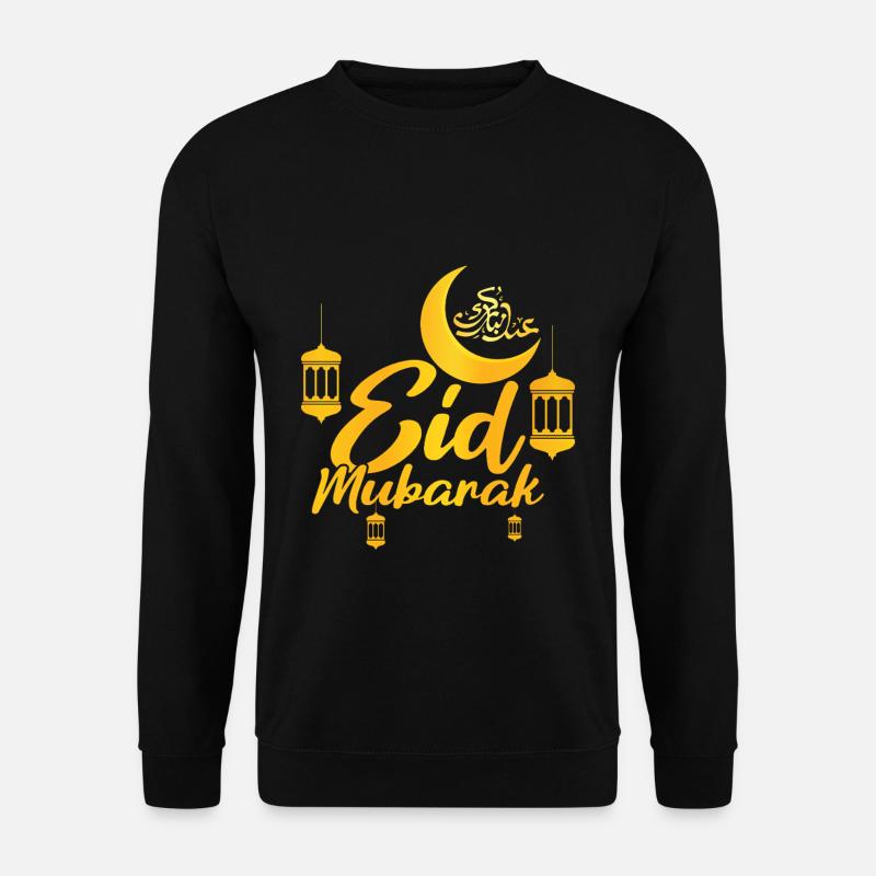 Eid Mubarak Feierlich mit Laternen - Unisex Pullover - Schwarz