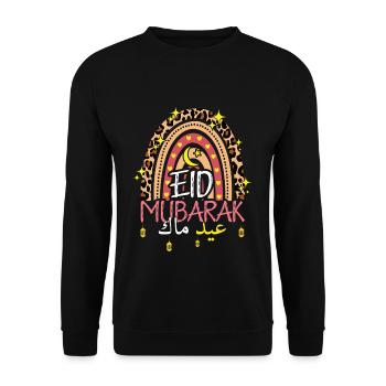 Eid Mubarak rainbow with leopard print - Unisex Sweatshirt - black - Front - Alina (178cm) & Michal (187cm)