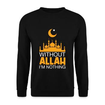 Eid Mubarak Ohne Allah Bin Ich Nichts - Unisex Pullover - Schwarz - Vorne - Alina (178cm) & Michal (187cm)