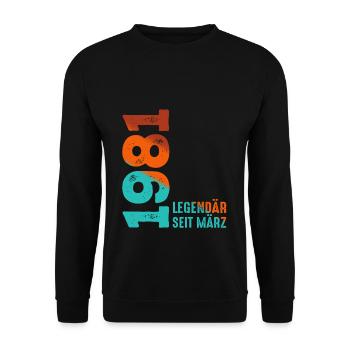 Legendär Seit März 1981 März 1981 Geburtstag 1981 - Unisex Pullover - Schwarz - Vorne - Alina (178cm) & Michal (187cm)