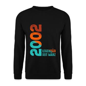 Legendär Seit März 2002 März 2002 Geburtstag 2002 - Unisex Pullover - Schwarz - Vorne - Alina (178cm) & Michal (187cm)