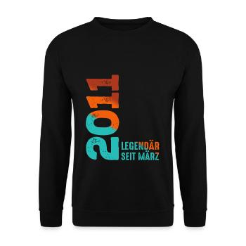 Legendär Seit März 2011 März 2011 Geburtstag 2011 - Unisex Pullover - Schwarz - Vorne - Alina (178cm) & Michal (187cm)