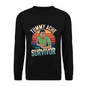 Belly Ache, Survivor, Retro Design - Unisex Sweatshirt - black - Front - Alina (178cm) & Michal (187cm)