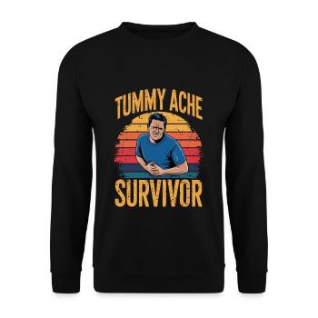Maux De Ventre Survivante, Style Humoristique - Sweat-shirt Unisexe - noir - Devant - Alina (178cm) & Michal (187cm)