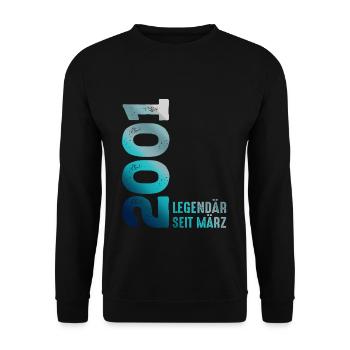 Legendär Seit März 2001 März 2001 Geburtstag 2001 - Unisex Pullover - Schwarz - Vorne - Alina (178cm) & Michal (187cm)