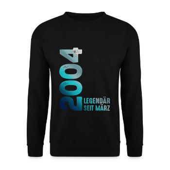 Légendaire depuis mars 2004 Mars 2004 Anniversaire 2004 - Sweat-shirt Unisexe - noir - Devant - Alina (178cm) & Michal (187cm)