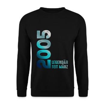 Légendaire Depuis Mars 2005 Mars 2005 Anniversaire 2005 - Sweat-shirt Unisexe - noir - Devant - Alina (178cm) & Michal (187cm)