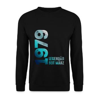 Legendär Seit März 1979 März 1979 Geburtstag 1979 - Unisex Pullover - Schwarz - Vorne - Alina (178cm) & Michal (187cm)