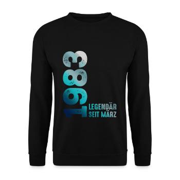 Legendär Seit März 1983 März 1983 Geburtstag 1983 - Unisex Pullover - Schwarz - Vorne - Alina (178cm) & Michal (187cm)