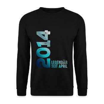 Legendär Seit April 2014 Geburtstag Geschenk Feier - Unisex Pullover - Schwarz - Vorne - Alina (178cm) & Michal (187cm)