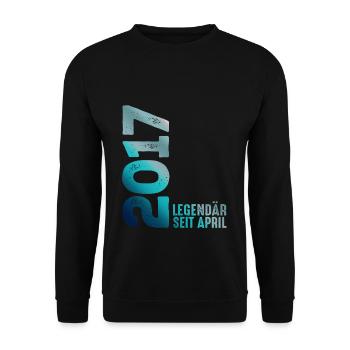 Legendär Seit April 2017 Geburtstag Geschenk Feier - Unisex Pullover - Schwarz - Vorne - Alina (178cm) & Michal (187cm)
