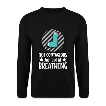 Asthma awareness not contagious just bad - Unisex Sweatshirt - black - Front - Alina (178cm) & Michal (187cm)