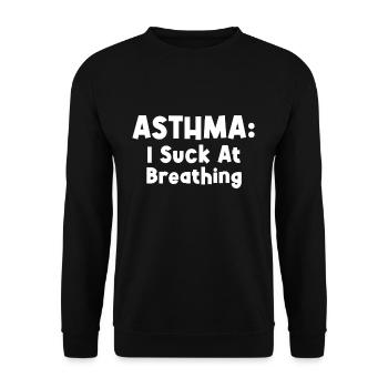 Asthma Bewusstsein: Ich Sauge Beim Atmen - Unisex Pullover - Schwarz - Vorne - Alina (178cm) & Michal (187cm)