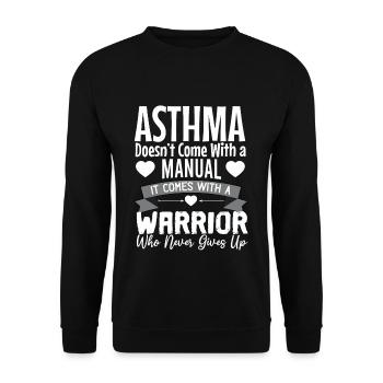 Asthma Awareness Warrior Who Never Gives Up - Unisex Sweatshirt - black - Front - Alina (178cm) & Michal (187cm)