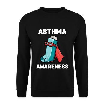 Asthma Awareness Superhero Inhaler Design - Unisex Sweatshirt - black - Front - Alina (178cm) & Michal (187cm)