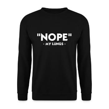 Sensibilisation à l’asthme Nope My Lungs Slogan - Sweat-shirt Unisexe - noir - Devant - Alina (178cm) & Michal (187cm)
