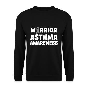 Kämpfer Asthma Bewusstsein Warrior - Unisex Pullover - Schwarz - Vorne - Alina (178cm) & Michal (187cm)