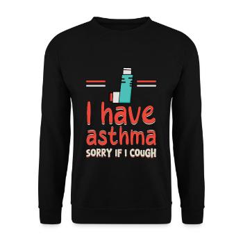 Asthma Awareness: I Have Asthma Sorry If I Cough - Unisex Sweatshirt - black - Front - Alina (178cm) & Michal (187cm)
