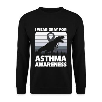 Ich Trage Grau Für Asthma Bewusstsein - Unisex Pullover - Schwarz - Vorne - Alina (178cm) & Michal (187cm)